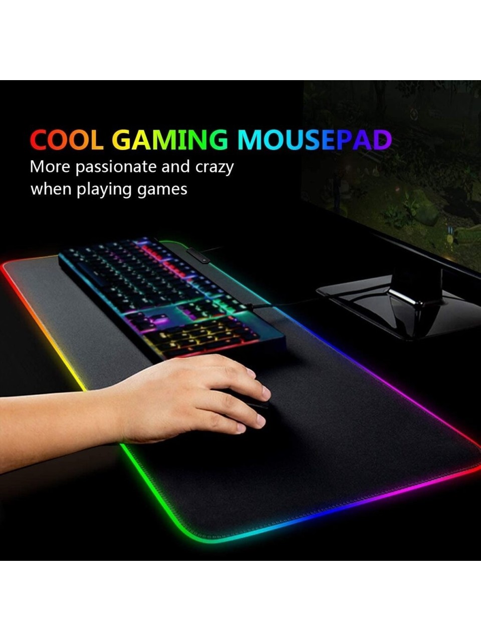 Bilişim Burada Wt-5 RGB Renkli LED Işık Yumuşak 250x350mm Oyun Mouse Pad